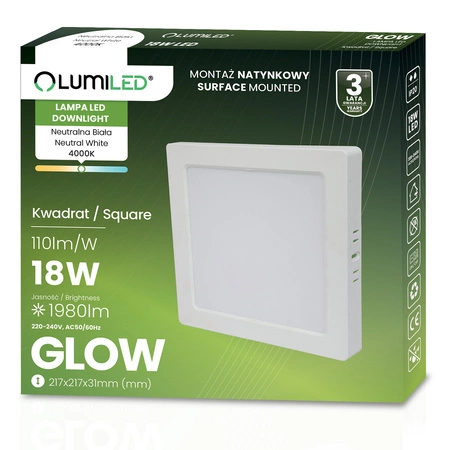 LUMILED GLOW LED-Deckenleuchte 18W 4000K Weiß – weitere Ansicht